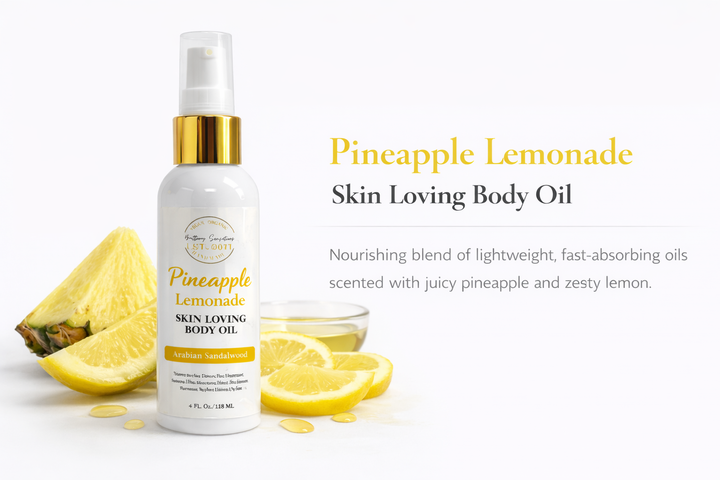 Pineapple Lemonade Skin Loving Body Oil (4 oz)